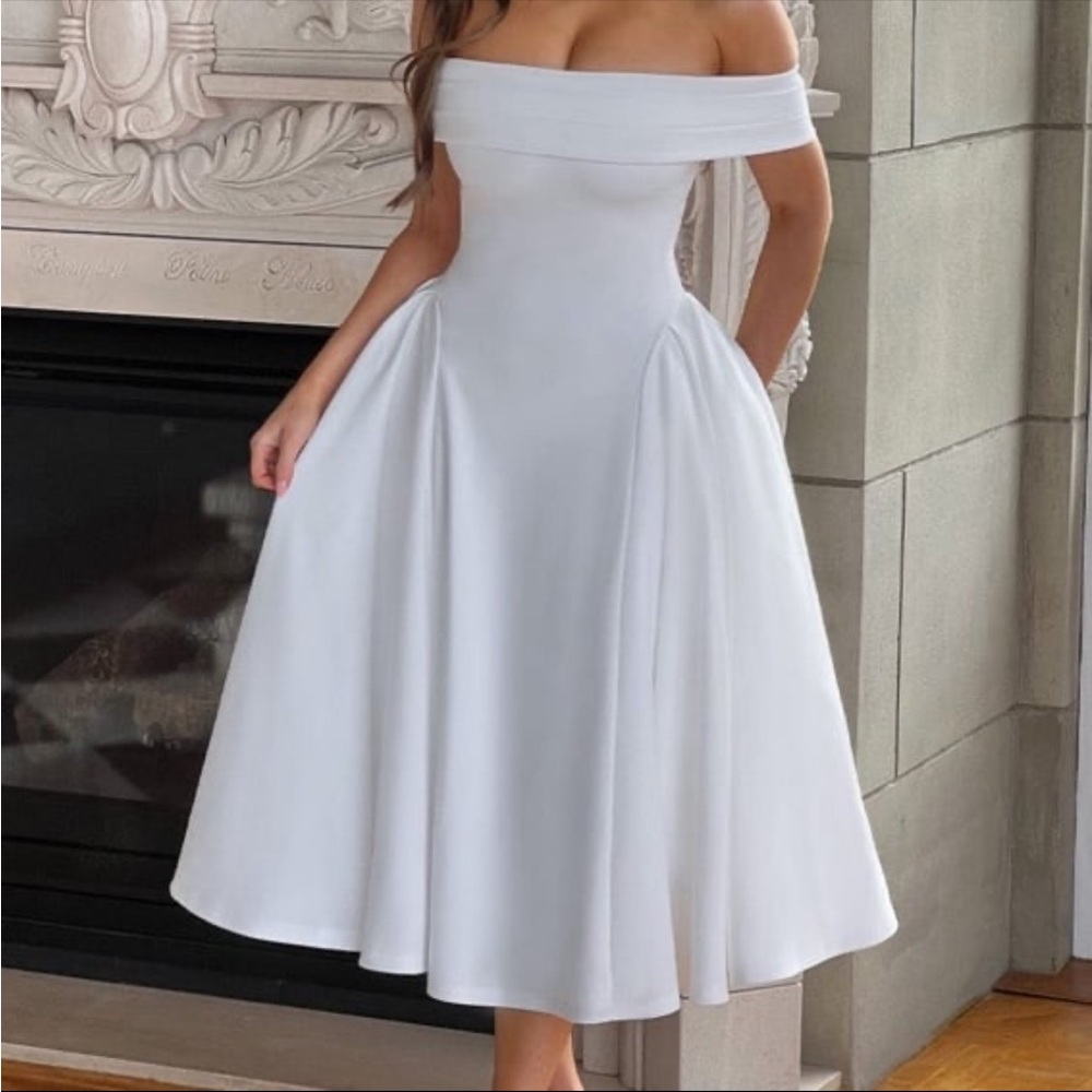 Babyboo white off shoulder dress